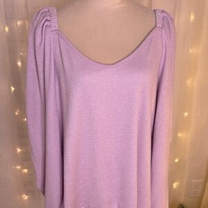 a.n.a Light Purple Gathered Shoulder Blouse